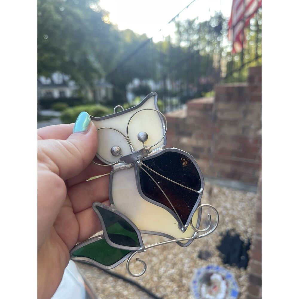 Vintage Stained Glass Owl Great Quality - Picture 4 of 5